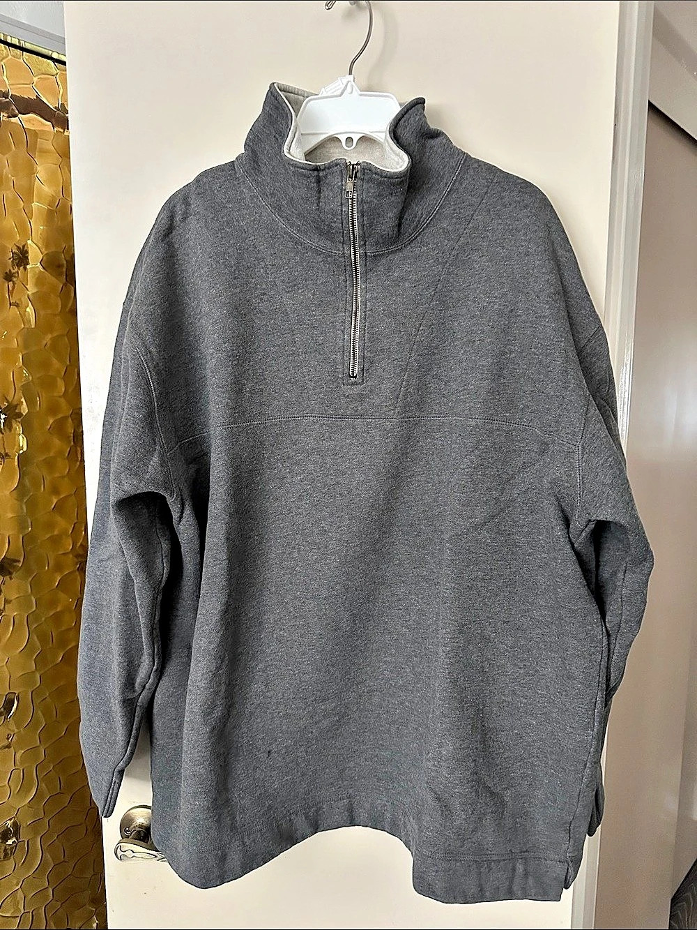 St. John’s Bay Gray Quarter-Zip Pullover Size Large Like New
